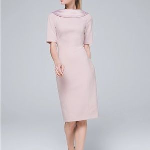 Baby Pink High Neck Midi Dress